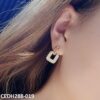 Tear Square Drop Earrings Pair - Image 2