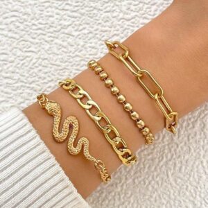 Snake 4 Chain Hand Bracelet