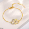 Double Heart Bracelet Adjustable - Image 2