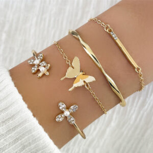 Butterfly Bracelet Set 4 Piece