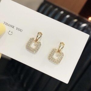 Tear Square Drop Earrings Pair