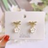 Bow/Flower Drop Earrings - Image 2