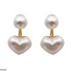 Pearl/Heart Drop Earrings - Image 4