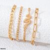 Snake 4 Chain Hand Bracelet - Image 3