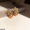 Flower Shinning Pearl Drop Earrings Pair - Image 2