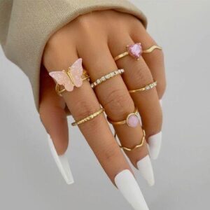 Heart/Butterfly 8 Midi Rings