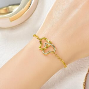 Double Heart Bracelet Adjustable