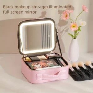 Large Capacity LED Lighted Makeup Bag with Mirror